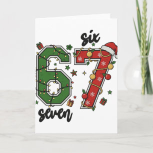 Tarjeta Vintage Six Seven 67 Meme 67 Navidad Mujer Fiesta
