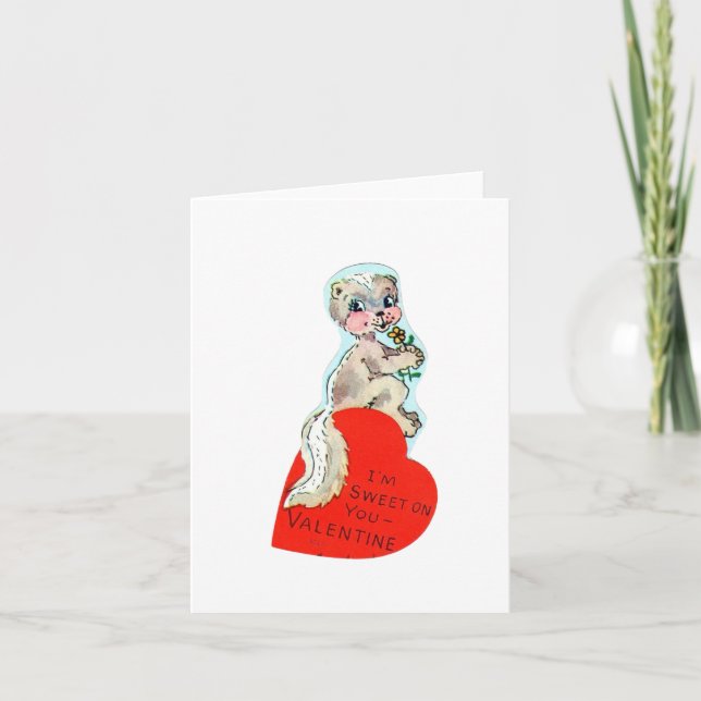 Tarjeta Vintage Skunk Valentine (Anverso)