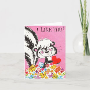 Tarjeta Vintage Skunk Valentine