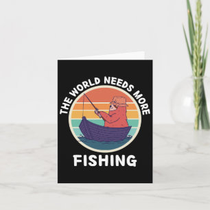 Tarjeta Vintage Sloth El Mundo Necesita Más Retro Pescador