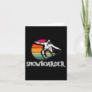 Tarjeta Vintage Snowboarder Retro Snowboard Extreme