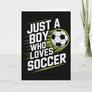 Tarjeta Vintage Solo Chico Que Ama Fútbol Jugar Partido Po