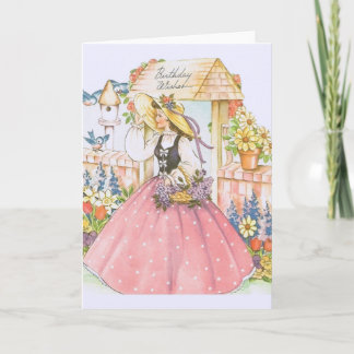Tarjeta Vintage Southern Belle Birday Card