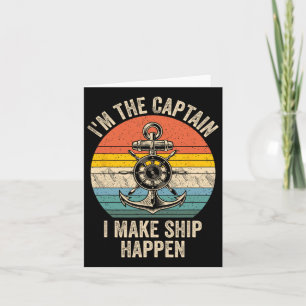 Tarjeta Vintage, soy el capitán que hago que el barco ocur