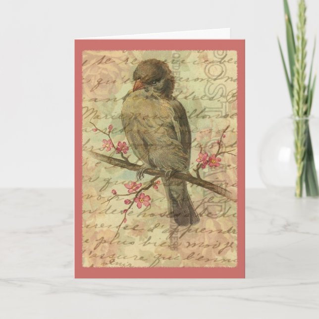 Tarjeta Vintage Sparrow (Anverso)