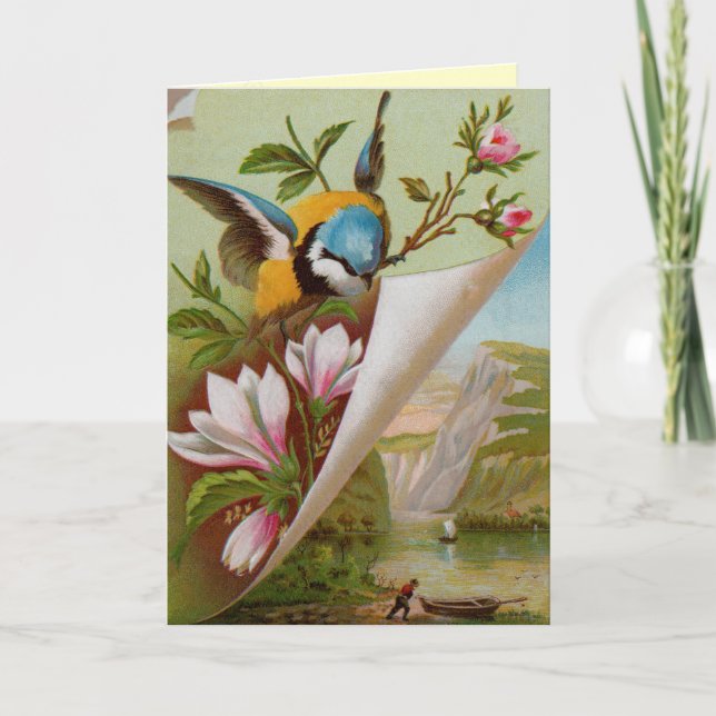 Tarjeta Vintage Spring Birday Card (Anverso)
