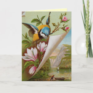 Tarjeta Vintage Spring Birday Card