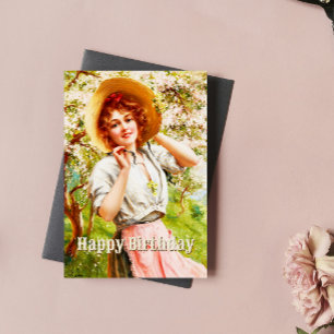 Tarjeta Vintage Springtime Emile Vernon Floral Birday