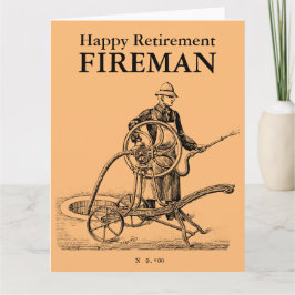 Tarjeta Vintage Sprinkler Happy Retirement Fireman L
