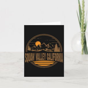 Tarjeta Vintage Squaw Valley California Mountain Senderism