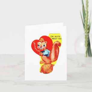 Tarjeta Vintage Squirrel Valentine