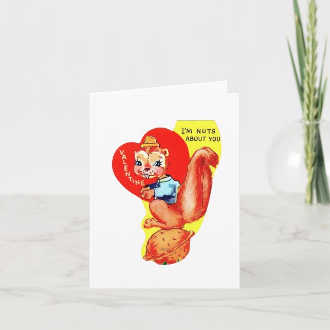 Tarjeta Vintage Squirrel Valentine (Anverso)