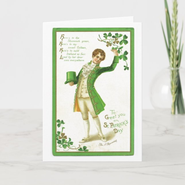 Tarjeta Vintage ST. Día de Patrones (Anverso)