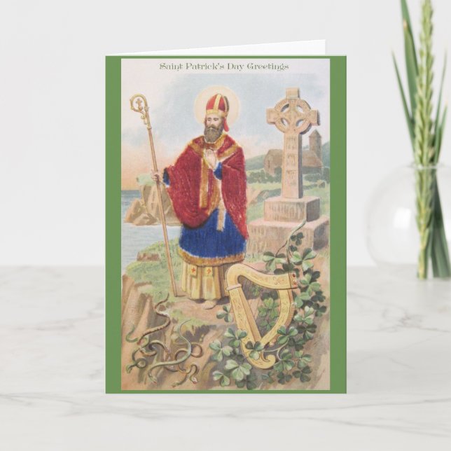Tarjeta Vintage St. Patrick Greeting Card (Anverso)