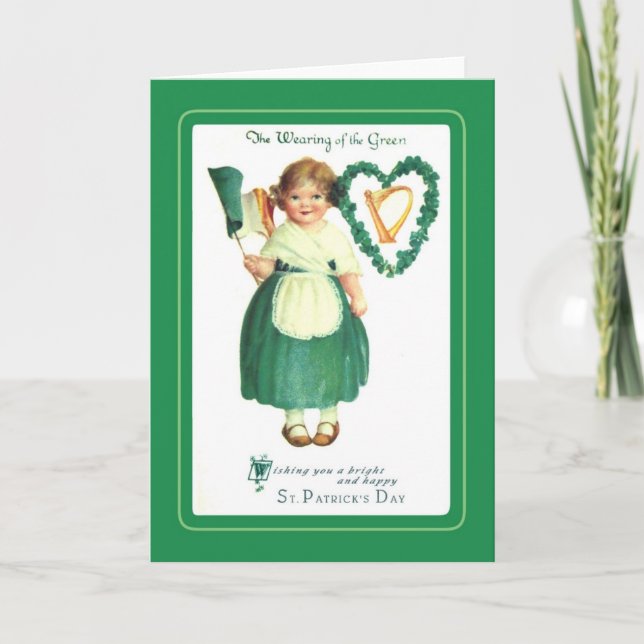 Tarjeta Vintage St Patrick's Day (Anverso)