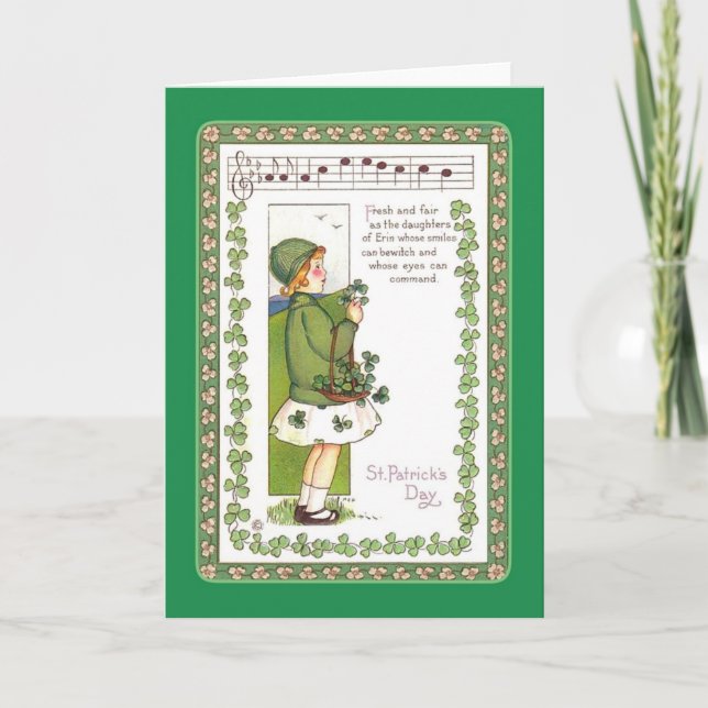 Tarjeta Vintage St Patrick's Day (Anverso)