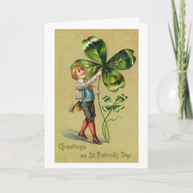 Tarjeta Vintage St Patricks Day Card (Anverso)