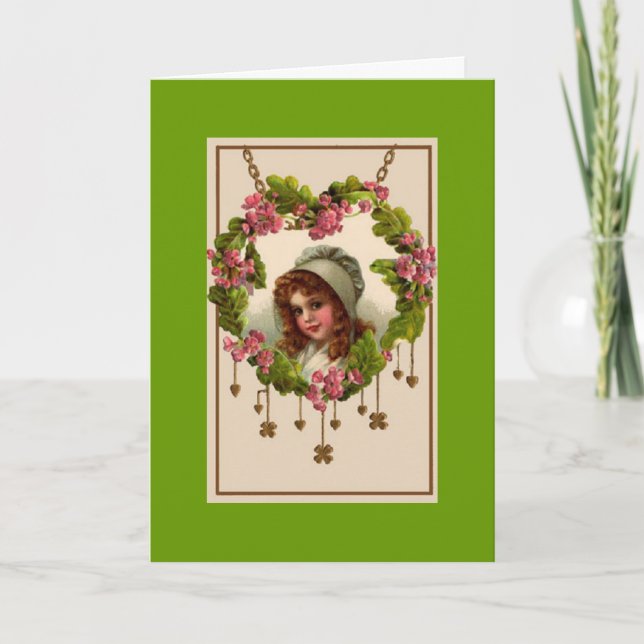 Tarjeta Vintage St. Patrick's Day Greeting (Anverso)