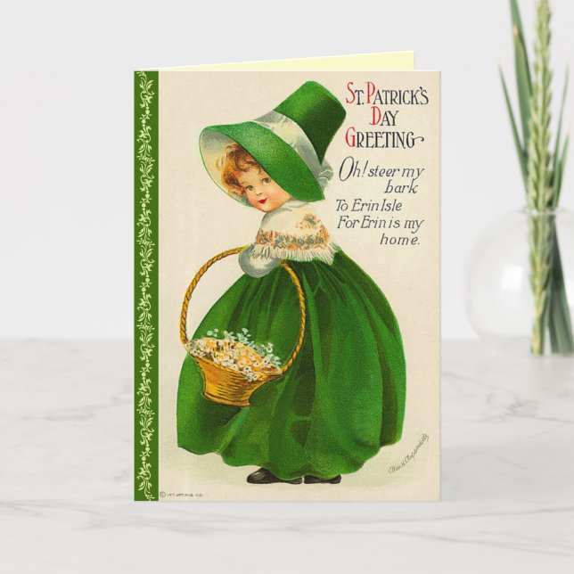 Tarjeta Vintage St. Patrick's Day Greeting Card (Anverso)