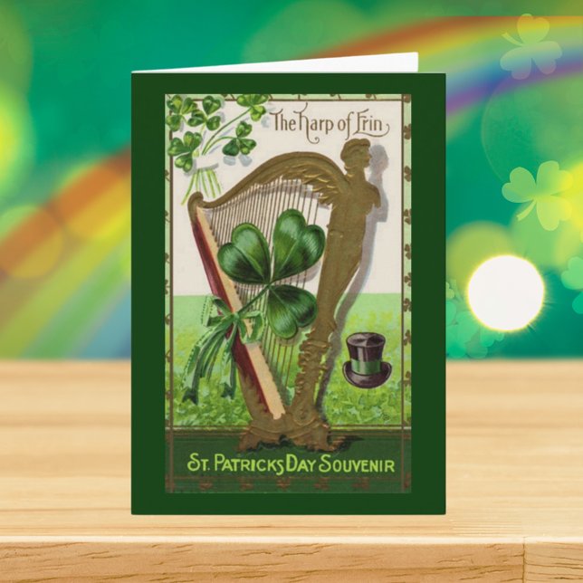 Tarjeta Vintage St. Patrick's Day Souvenir (Vintage St. Patrick's Day Souvenir Card)
