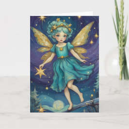 Tarjeta Vintage Starry Night Navidades Fairy Personalizado