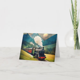 Tarjeta Vintage Steam Train Cumpleaños