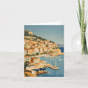 Tarjeta Vintage Style Cote D'Azur French Travel Watercolor