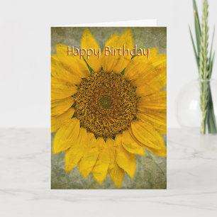 Tarjeta Vintage Sunflower Birday Card