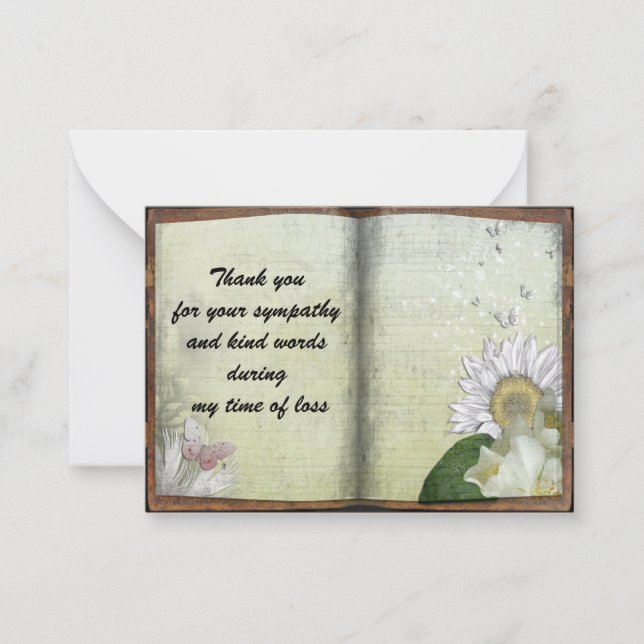 Tarjeta Vintage Sunflower Gracias (Anverso)