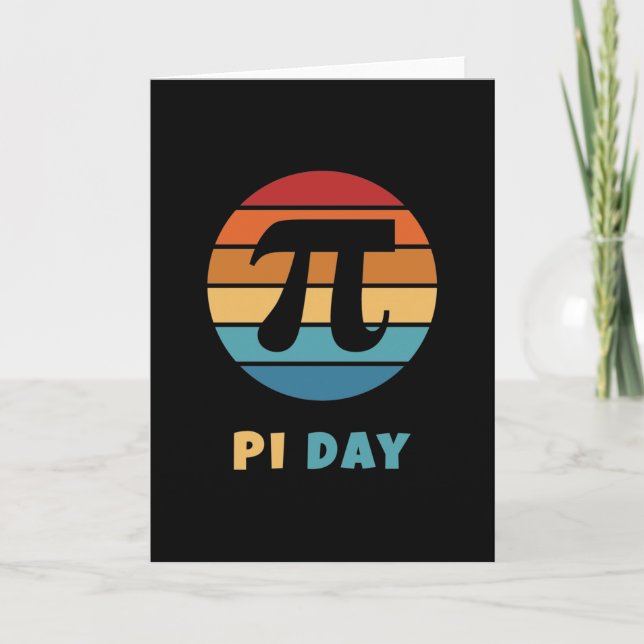 Tarjeta Vintage Sunset 3.14 Happy Pi Day (Anverso)
