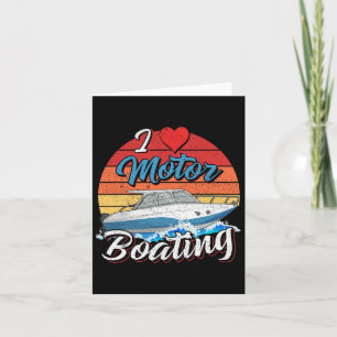 Tarjeta Vintage Sunset Boat Funny Capitán I Love Motor-boa