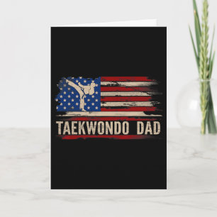 Tarjeta Vintage Taekwondo Dad American Usa Flag Deporta El