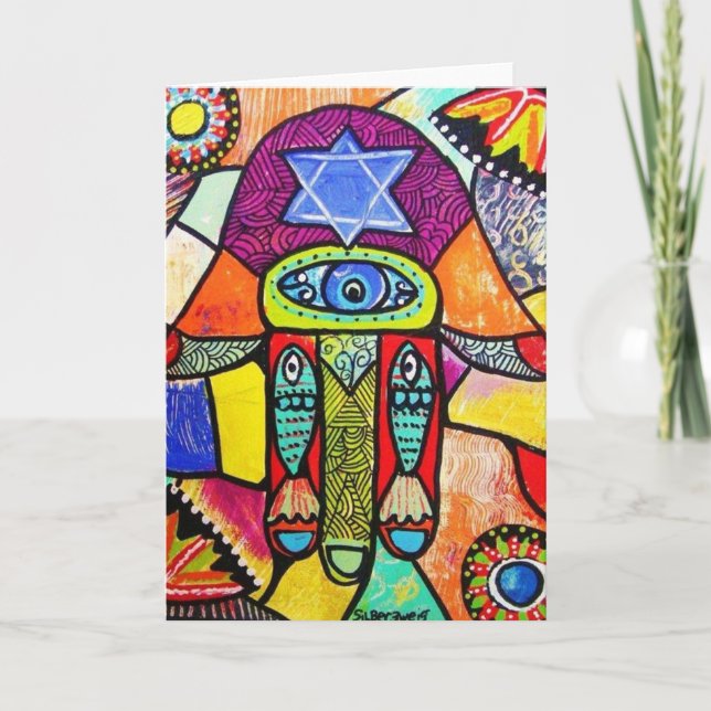 Tarjeta Vintage Tapastry Hamsa (Anverso)