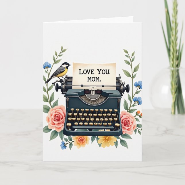 Tarjeta Vintage Te Amo Mamá (Anverso)