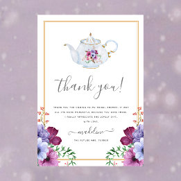Tarjeta Vintage Tea Floral Bridal Shower