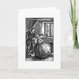 Tarjeta Vintage - Tejido por la ventana,