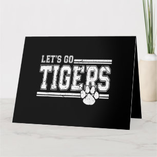Tarjeta Vintage Tigers School Sports Name Retro