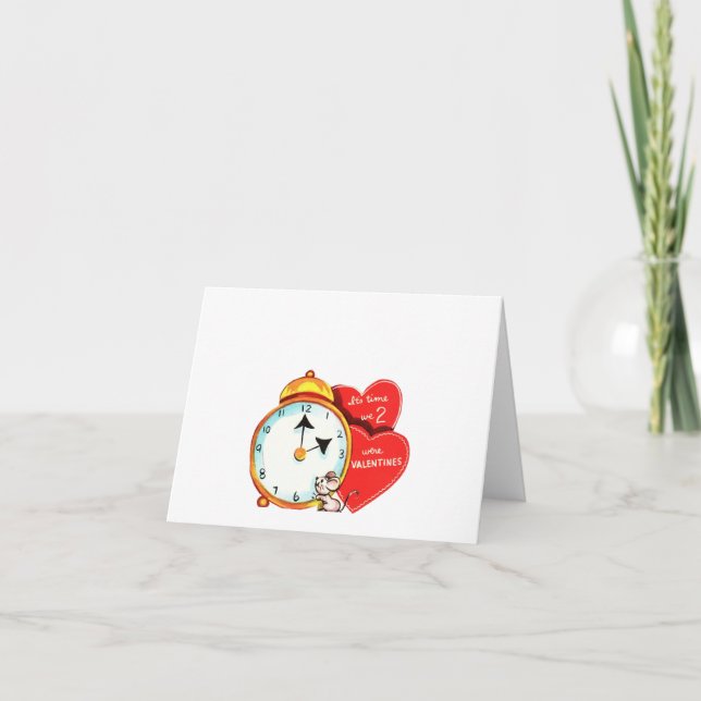 Tarjeta Vintage Time Mouse Valentine (Anverso)