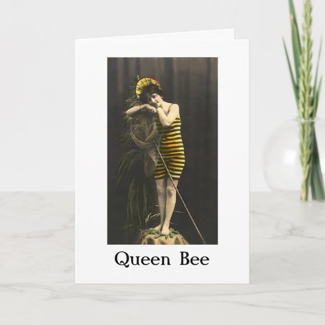 Tarjeta Vintage - Todos aclaman a la Reina Abeja, (Anverso)