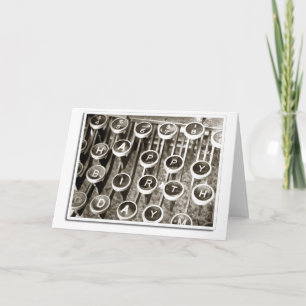 Tarjeta Vintage Typewriter Birthday Greeting