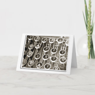 Tarjeta Vintage Typewriter Birthday Greeting