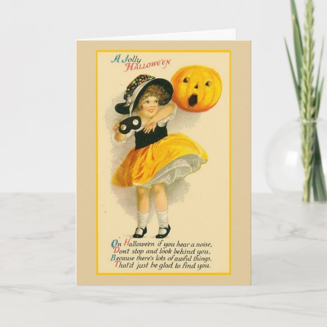 Tarjeta Vintage - un Halloween alegre, (Anverso)
