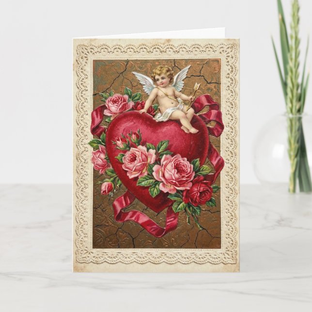 Tarjeta Vintage Valentine Cupid Card (Anverso)