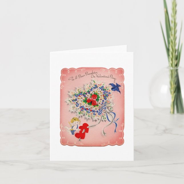 Tarjeta Vintage Valentine Para Hija (Anverso)
