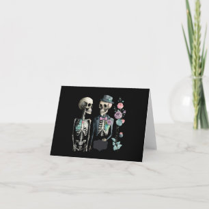 Tarjeta Vintage Valentine Skeleton Couple