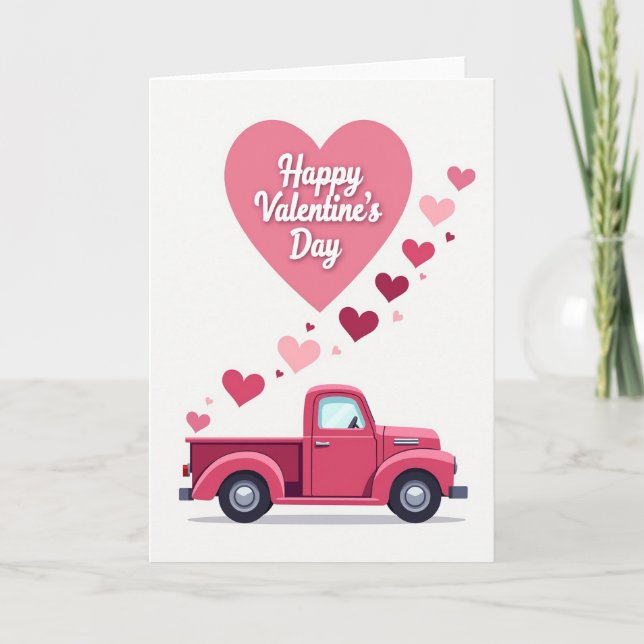 Tarjeta Vintage Valentines Truck Love Card (Anverso)