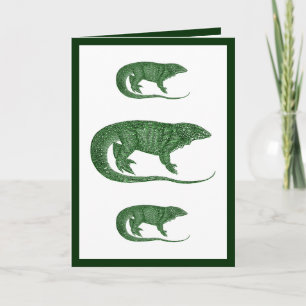 Tarjeta Vintage Variegage Lizard Greeting Card