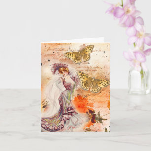 Tarjeta Vintage Victorian Lady Birthday
