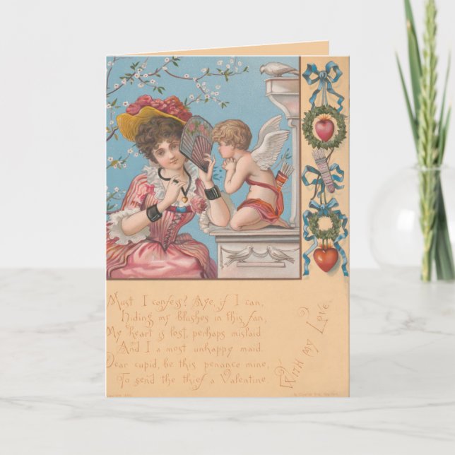 Tarjeta Vintage Victorian Valentine (Anverso)