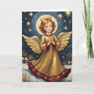 Tarjeta Vintage victoriano Cute Navidades Angel Personaliz